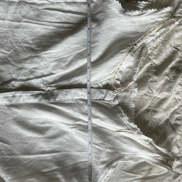 Antique French provincial full petticoat XS-S handmade white night gown - Picture 9 of 15